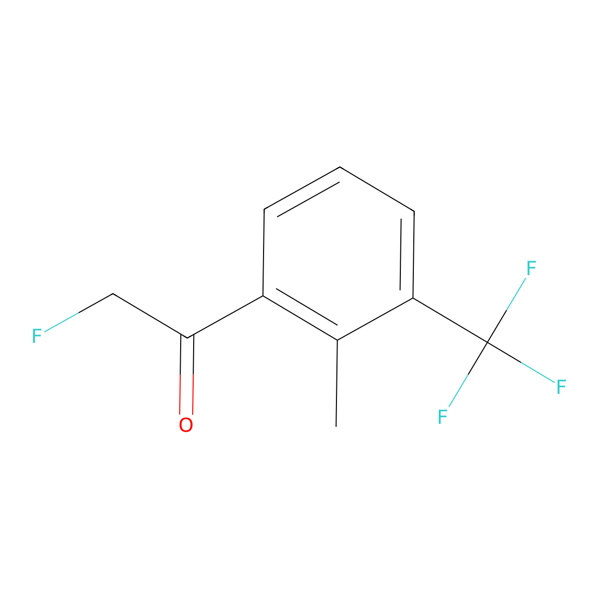 2-Fluoro-1-[2-methyl-3-(trifluoromethyl)phenyl]ethanone molecular structure, CAS 2738393-99-0