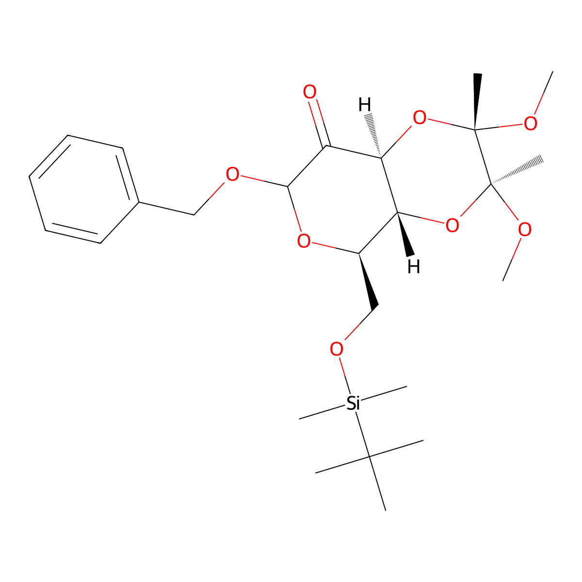 (2S,3S,4aR,5R,8aS)-7-(benzyloxy)-5-(((tert-butyldimethylsilyl)oxy)methyl)-2,3-dimethoxy-2,3-dimethyltetrahydro-2H-pyrano[3,4-b][1,4]dioxin-8(3H)-one molecular structure, CAS 2738577-91-6