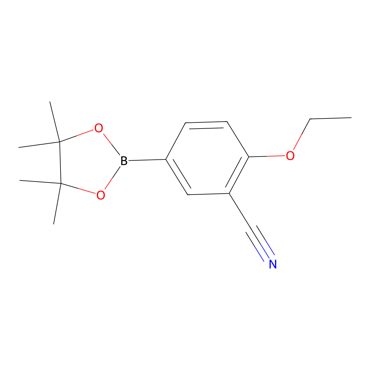2-Ethoxy-5-(4,4,5,5-tetramethyl-1,3,2-dioxaborolan-2-YL)benzonitrile molecular structure, CAS 2738592-85-1