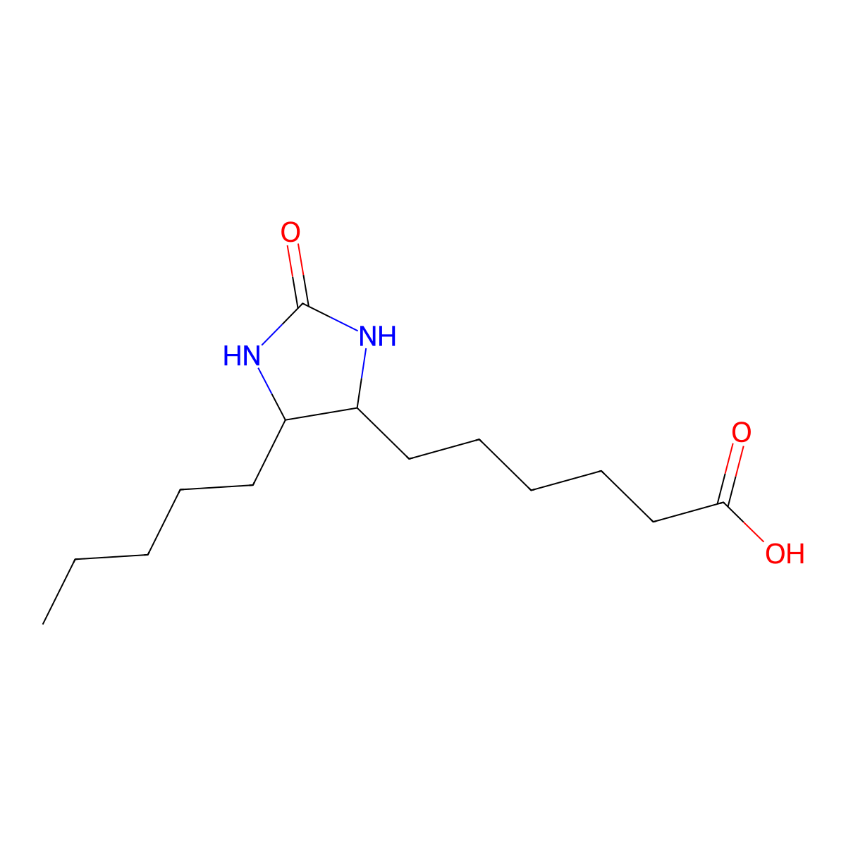 6-(2-Oxo-5-pentylimidazolidin-4-yl)hexanoic acid molecular structure, CAS 27386-24-9