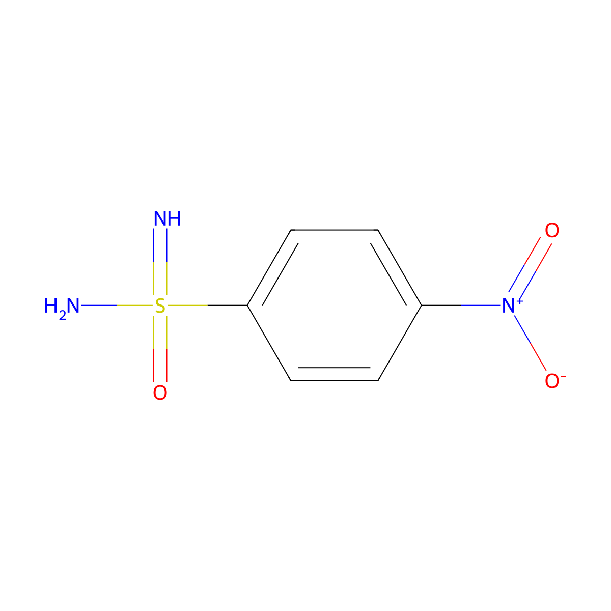 4-Nitrobenzene-1-sulfonoimidamide molecular structure, CAS 2738612-34-3