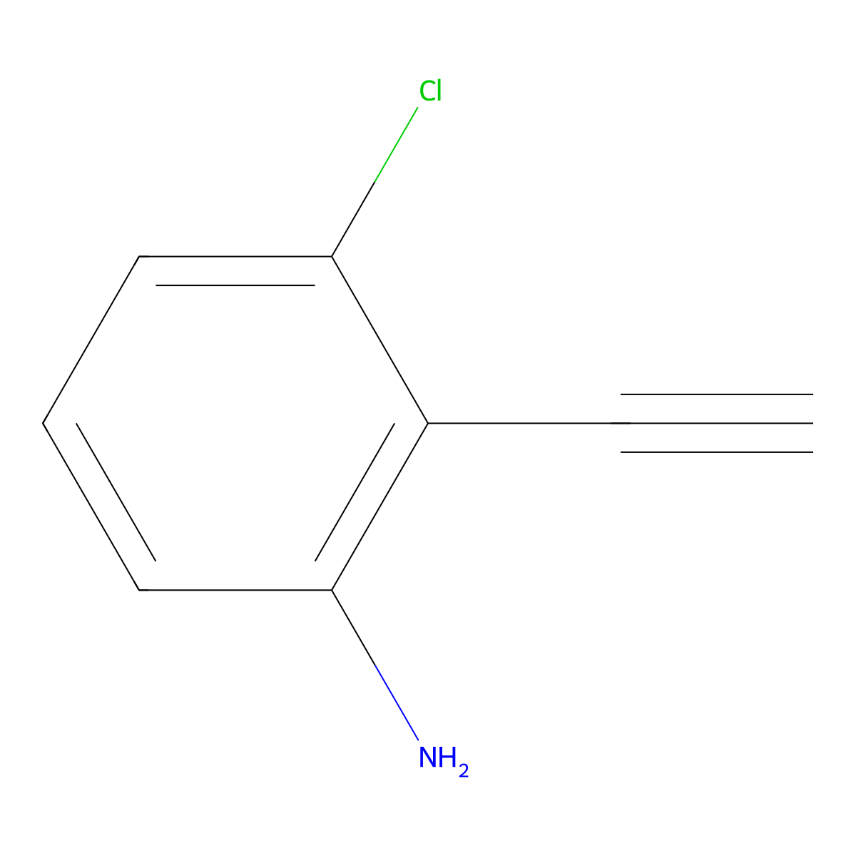 3-Chloro-2-ethynylaniline molecular structure, CAS 2738646-16-5