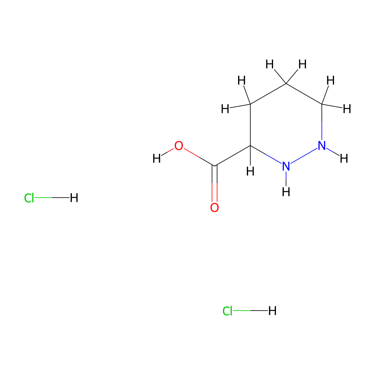 Hexahydropyridazine-3-carboxylic acid dihydrochloride molecular structure, CAS 2738899-29-9