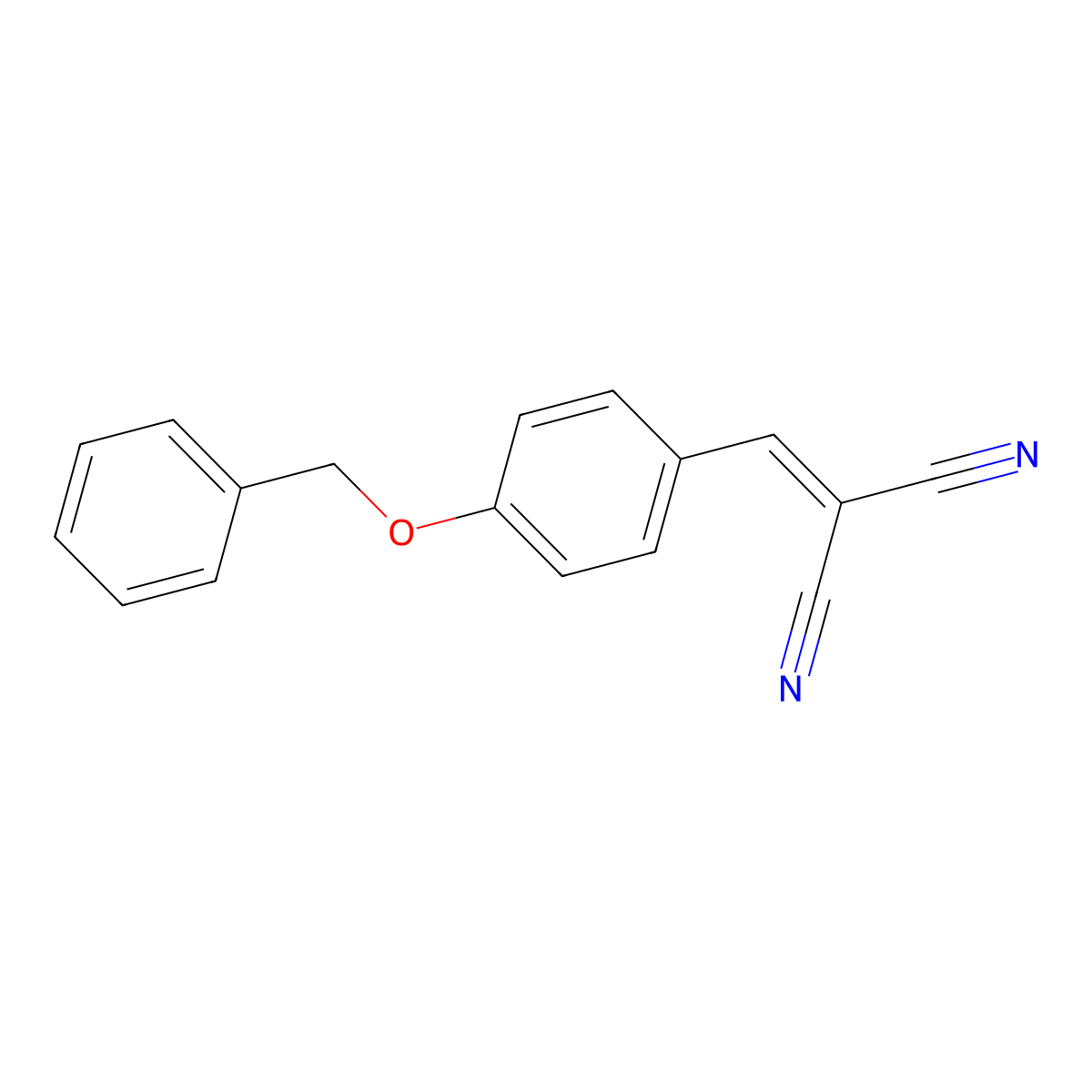 Malononitrile, (p-(benzyloxy)benzylidene)- molecular structure, CAS 27389-83-9