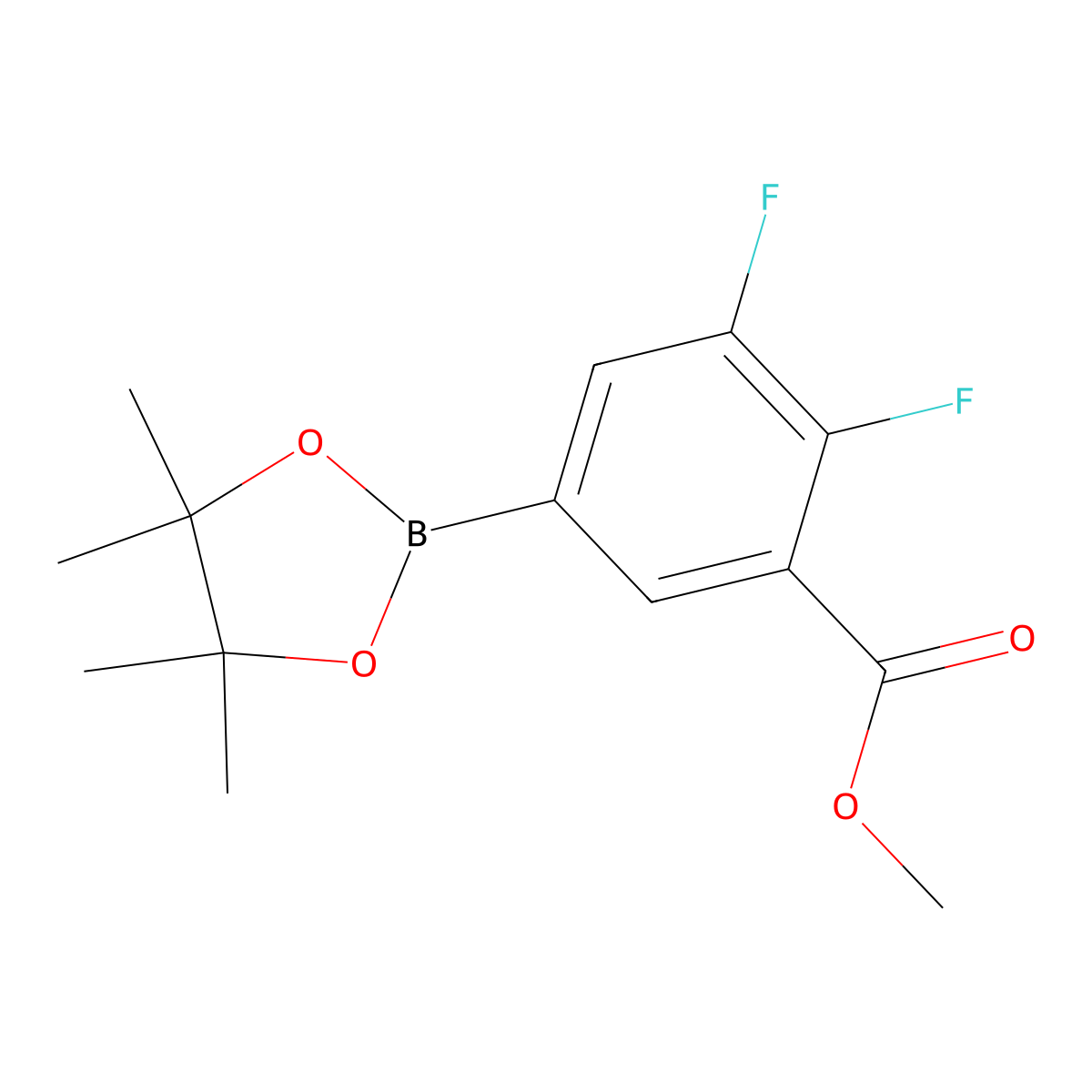 Methyl 2,3-difluoro-5-(tetramethyl-1,3,2-dioxaborolan-2-yl)benzoate molecular structure, CAS 2738910-86-4