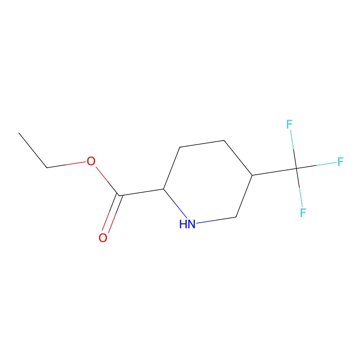 Ethyl 5-(trifluoromethyl)piperidine-2-carboxylate molecular structure, CAS 2738930-23-7