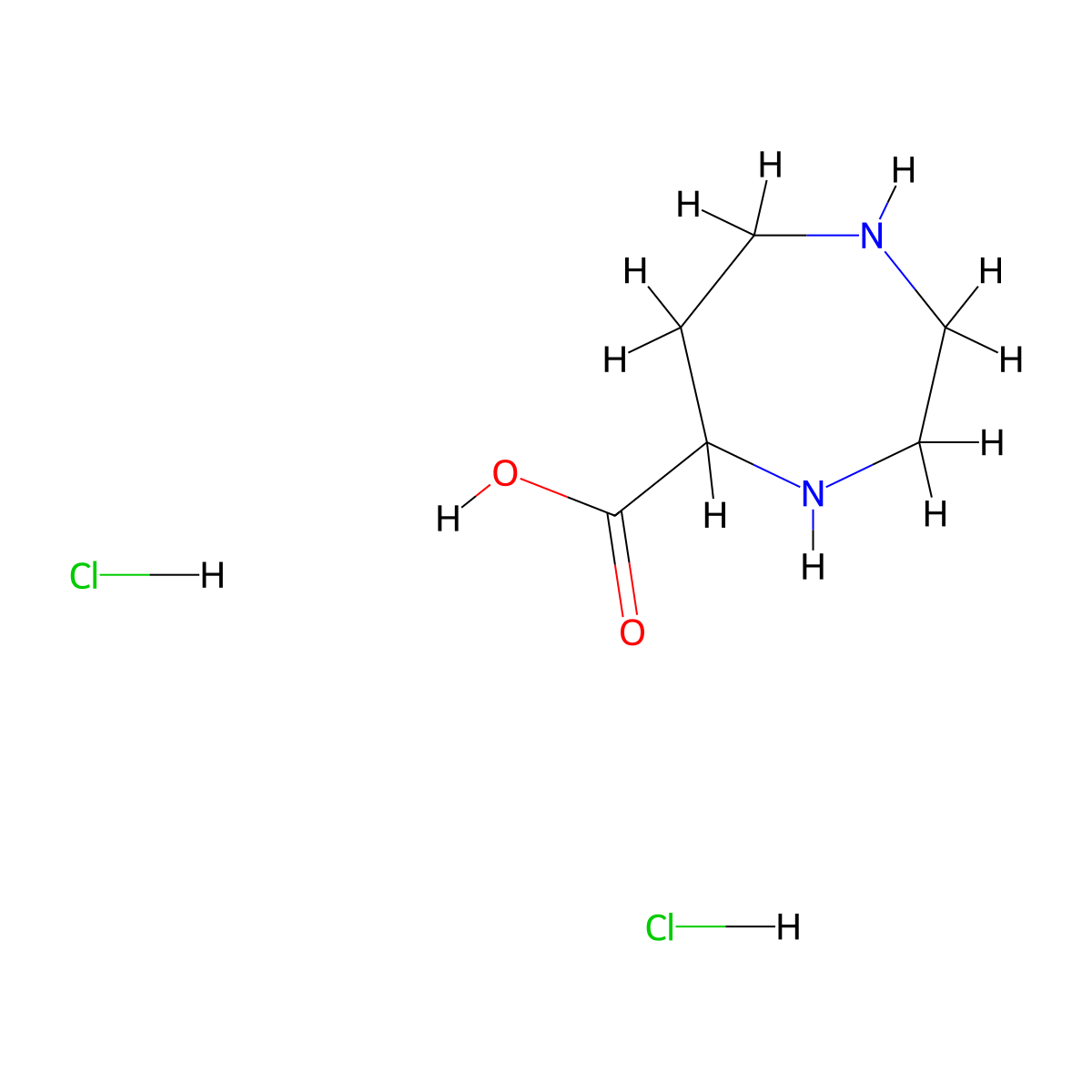 1,4-Diazepane-5-carboxylic acid dihydrochloride molecular structure, CAS 2738953-23-4