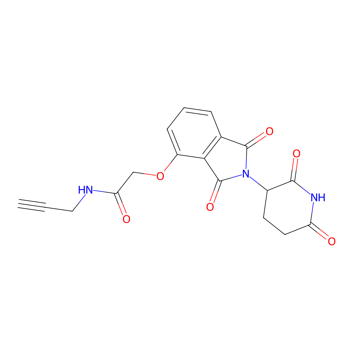 2-((2-(2,6-Dioxopiperidin-3-yl)-1,3-dioxoisoindolin-4-yl)oxy)-N-(prop-2-yn-1-yl)acetamide molecular structure, CAS 2738967-56-9