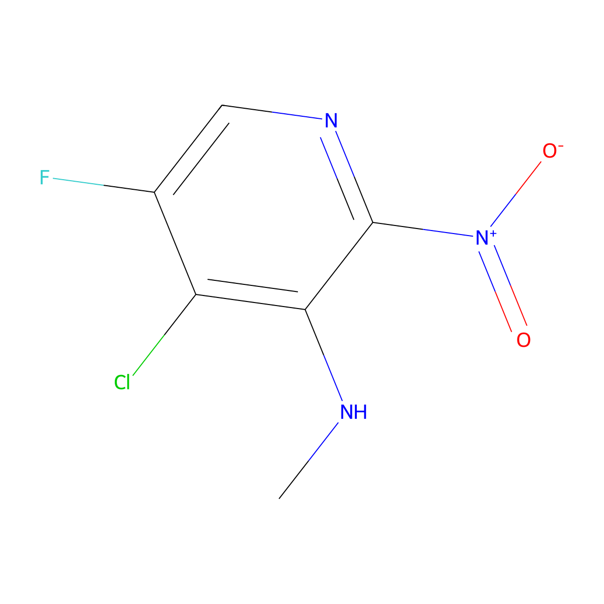 4-Chloro-5-fluoro-N-methyl-2-nitro-pyridin-3-amine molecular structure, CAS 2738980-90-8