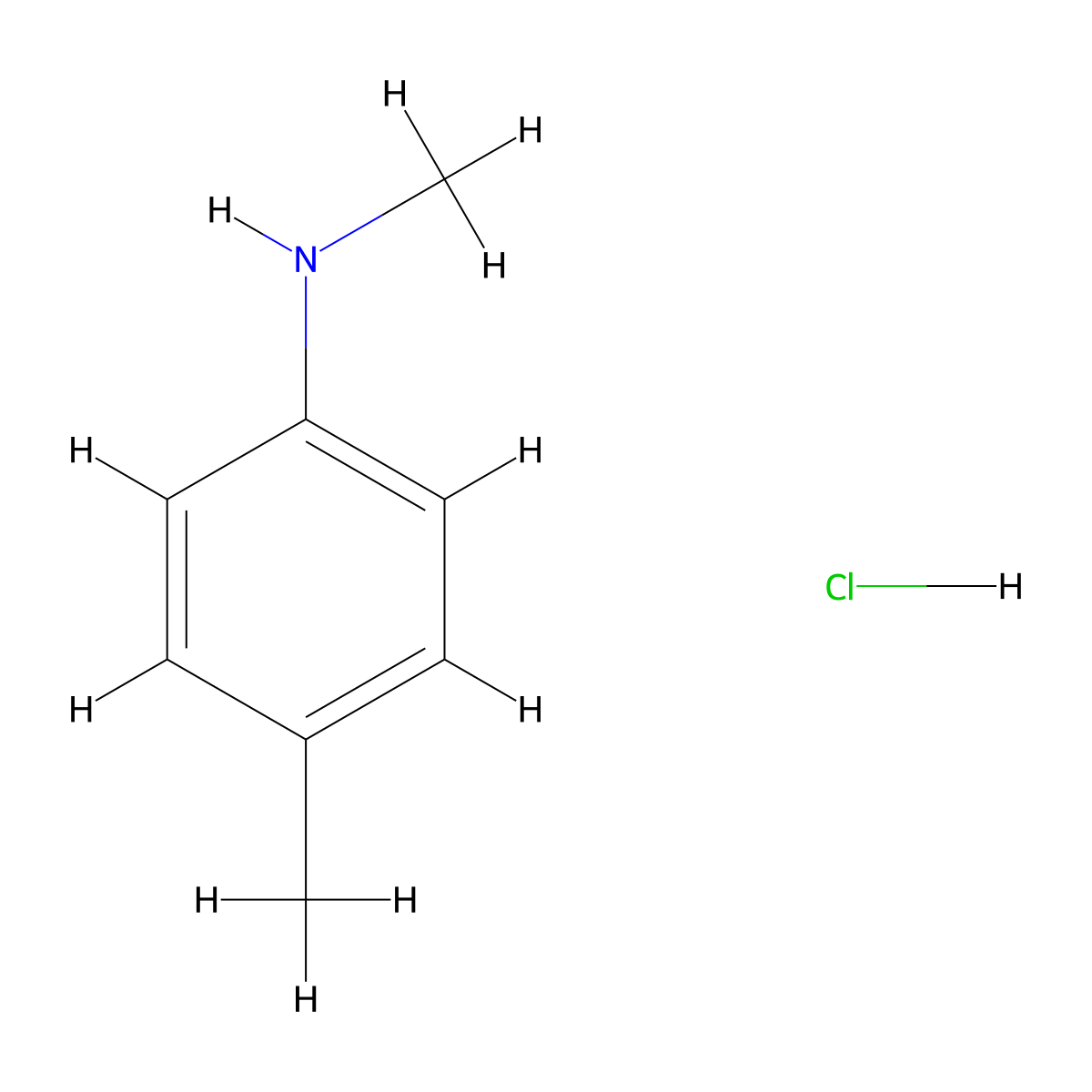 N,4-Dimethylaniline hydrochloride molecular structure, CAS 2739-05-1