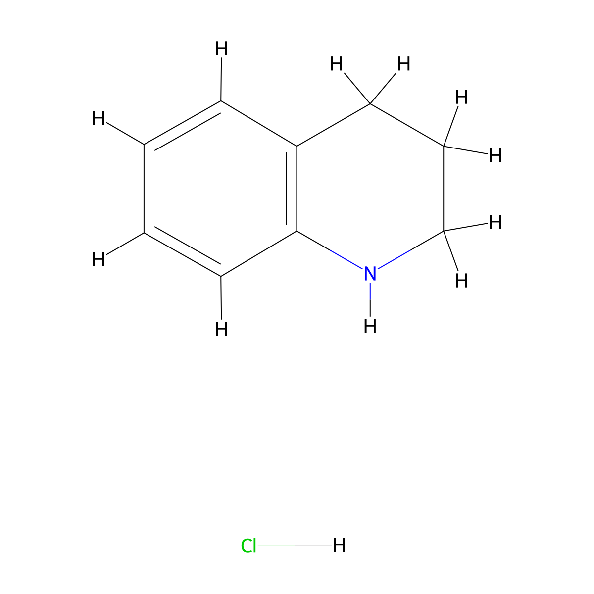 Quinoline, 1,2,3,4-tetrahydro-, hydrochloride molecular structure, CAS 2739-17-5