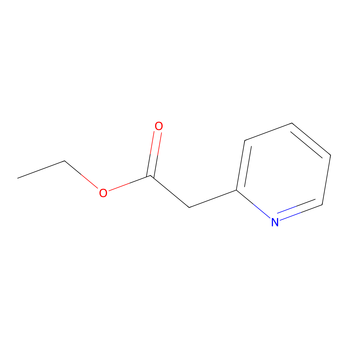 Ethyl 2-pyridylacetate molecular structure, CAS 2739-98-2