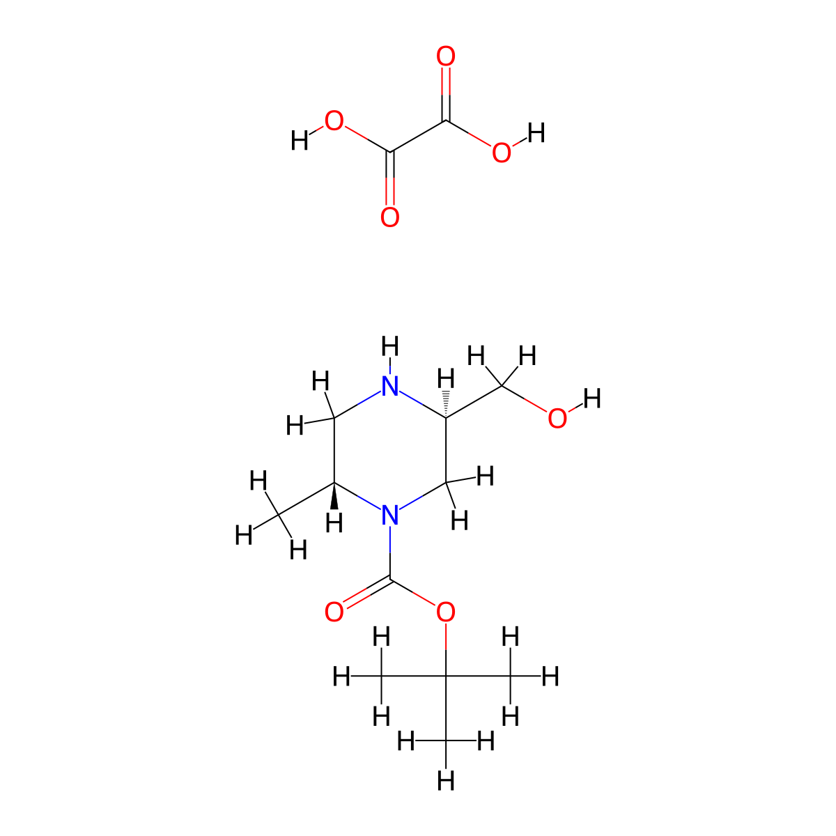 [(2R,5R)-4-Boc-5-methyl-2-piperazinyl]methanol Oxalate molecular structure, CAS 2739002-62-9