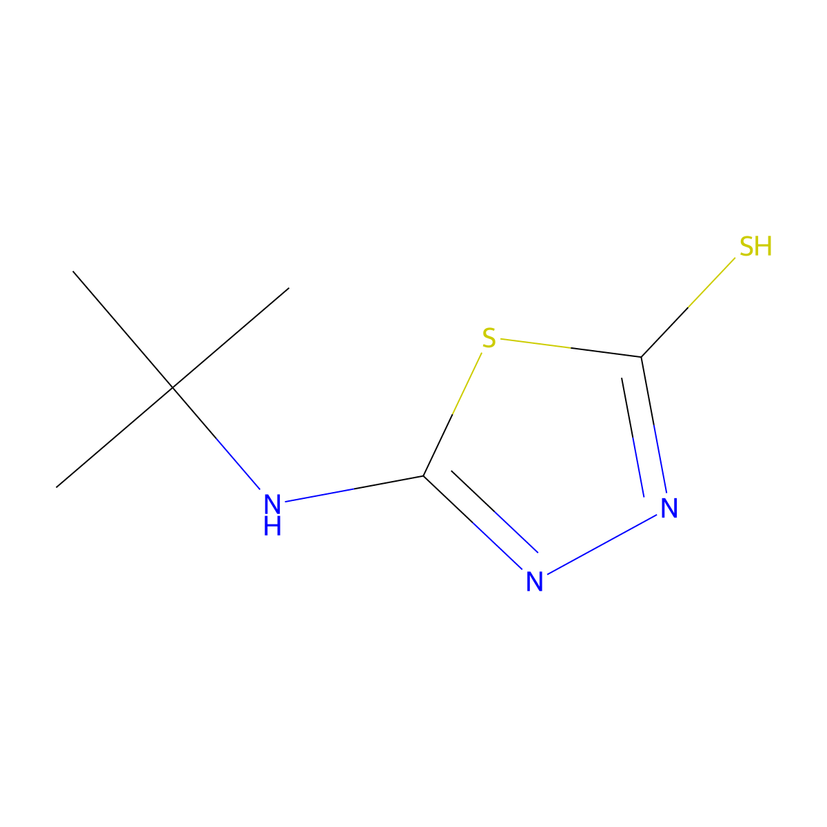 5-(Tert-butylamino)-1,3,4-thiadiazole-2-thiol molecular structure, CAS 27391-63-5