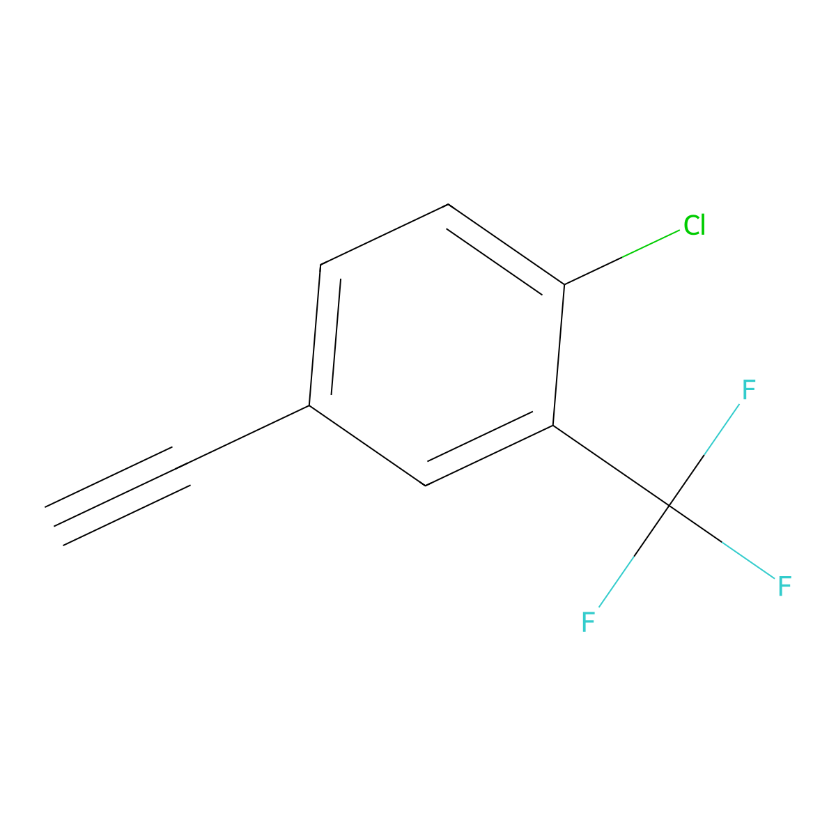 1-Chloro-4-ethynyl-2-(trifluoromethyl)benzene molecular structure, CAS 273928-28-2
