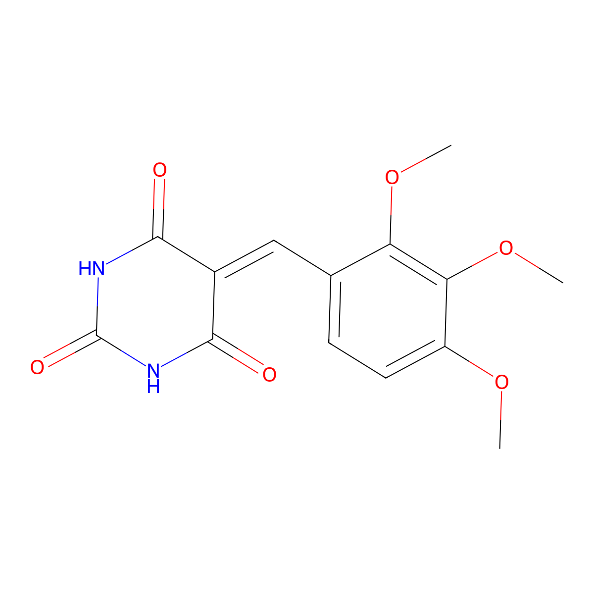 5-[(2,3,4-Trimethoxyphenyl)methylidene]-1,3-diazinane-2,4,6-trione molecular structure, CAS 273928-38-4