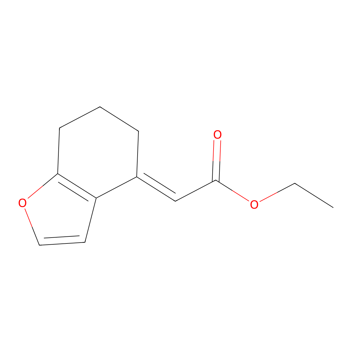 ethyl 2-(6,7-dihydro-5H-1-benzofuran-4-ylidene)acetate molecular structure, CAS 273929-53-6