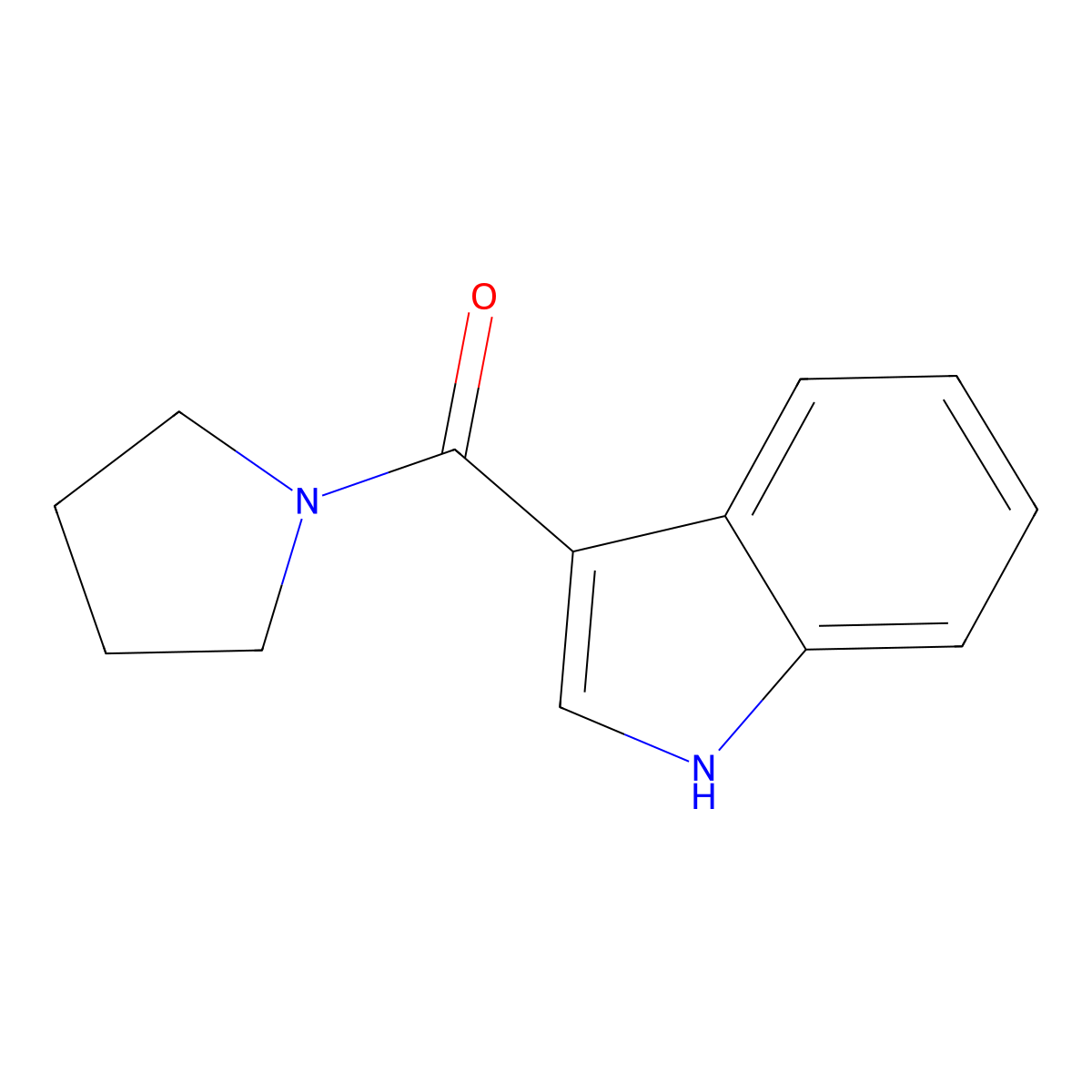 3-(pyrrolidine-1-carbonyl)-1H-indole molecular structure, CAS 27393-78-8