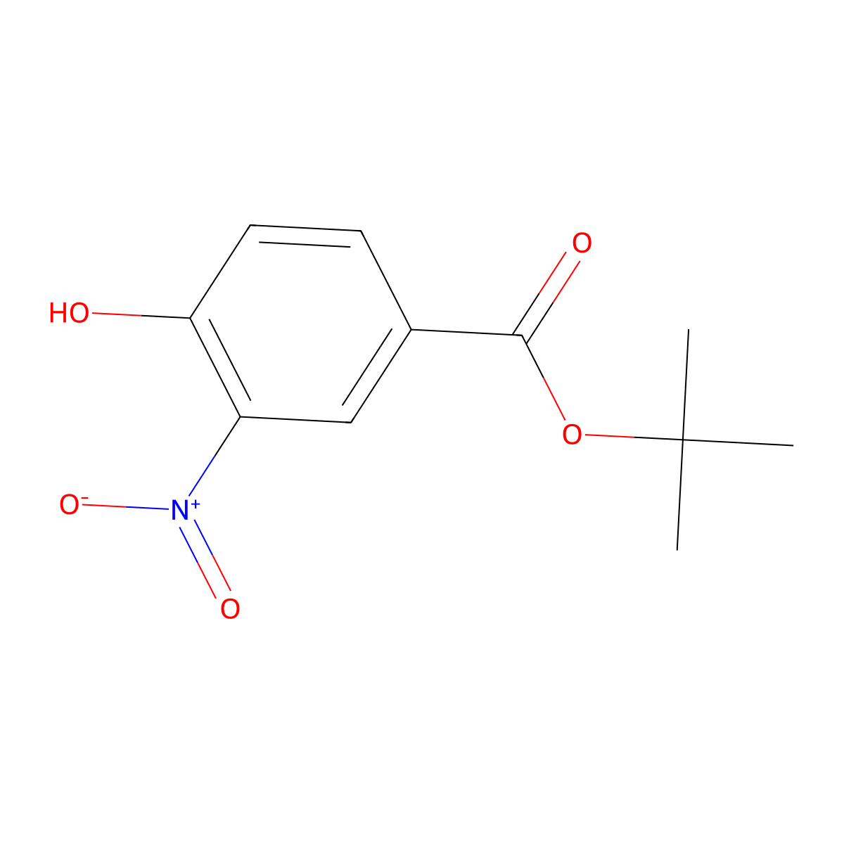 Tert-butyl 4-hydroxy-3-nitrobenzoate molecular structure, CAS 273939-22-3