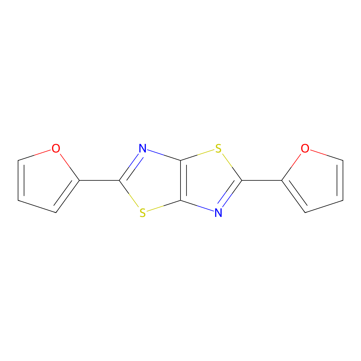 2,5-Di(furan-2-yl)thiazolo[5,4-d]thiazole molecular structure, CAS 27396-05-0