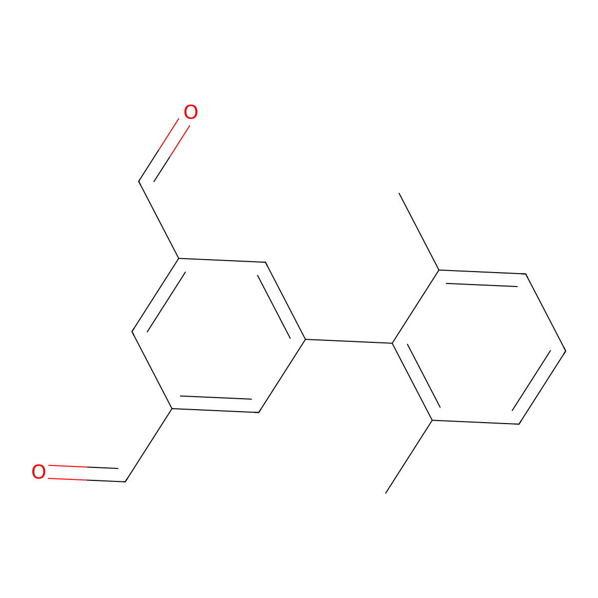 2',6'-Dimethyl-[1,1'-biphenyl]-3,5-dicarbaldehyde molecular structure, CAS 2739670-98-3