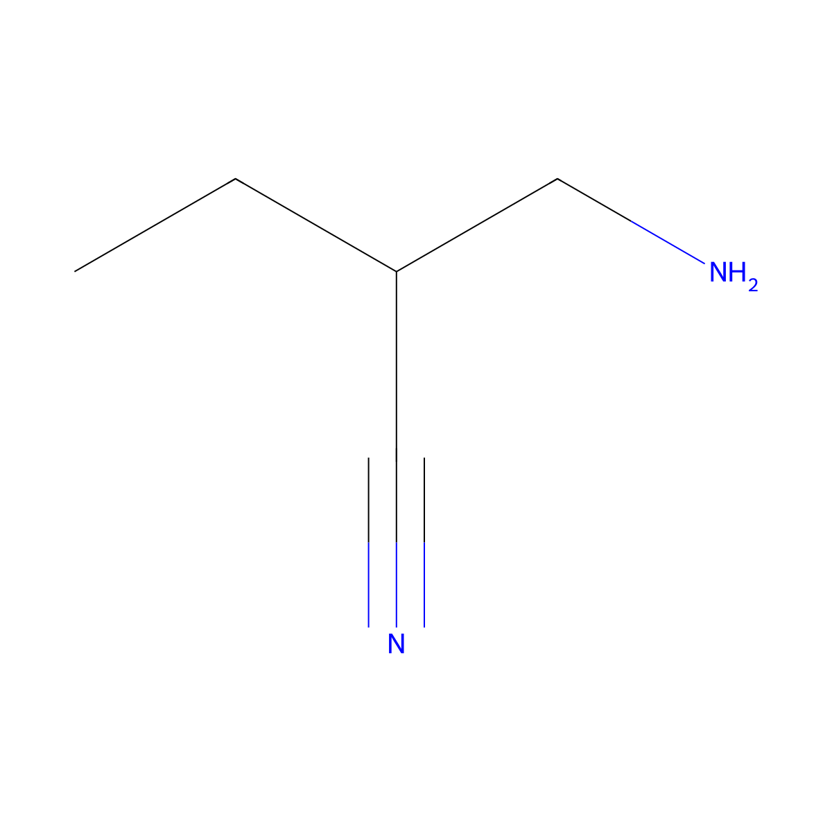 2-(Aminomethyl)butanenitrile molecular structure, CAS 27397-97-3