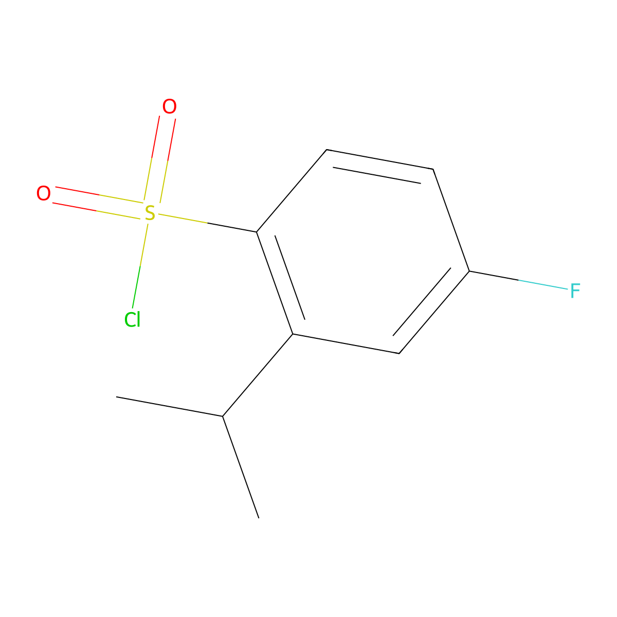 4-Fluoro-2-(propan-2-yl)benzene-1-sulfonyl chloride molecular structure, CAS 2739734-12-2
