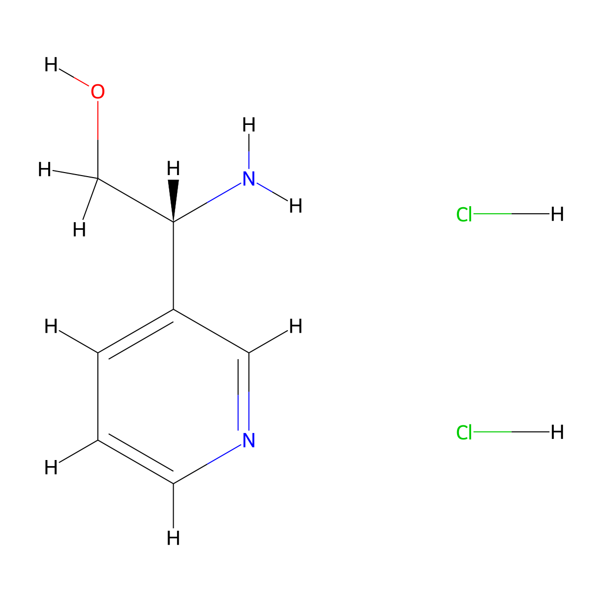 (2R)-2-Amino-2-(3-pyridyl)ethan-1-OL dihydrochloride molecular structure, CAS 2739748-35-5