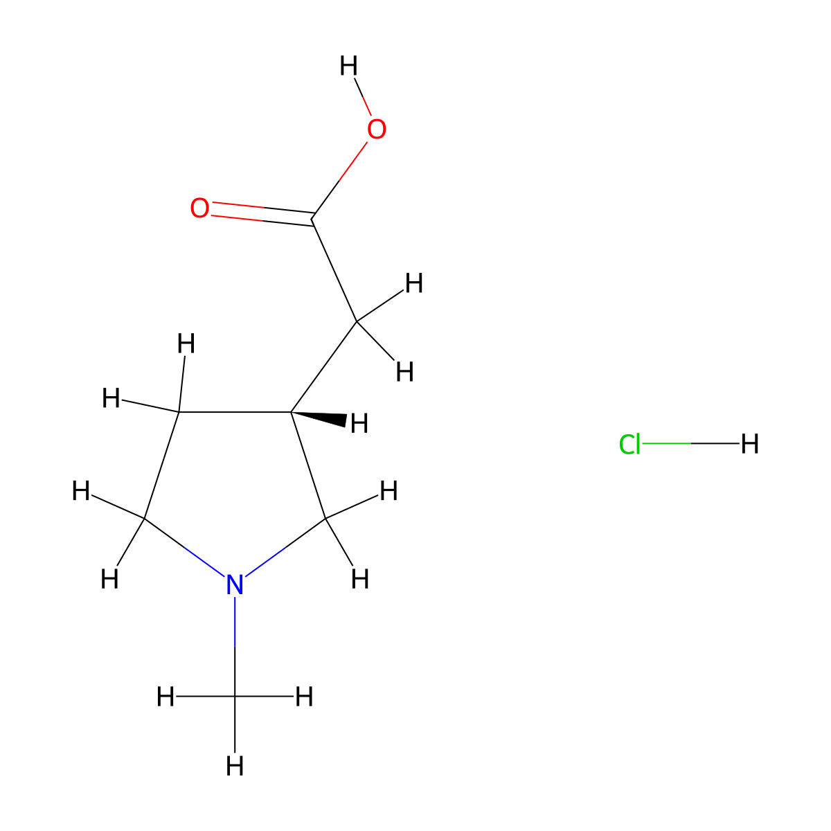 2-[(3R)-1-methylpyrrolidin-3-yl]acetic acid hydrochloride molecular structure, CAS 2739749-25-6