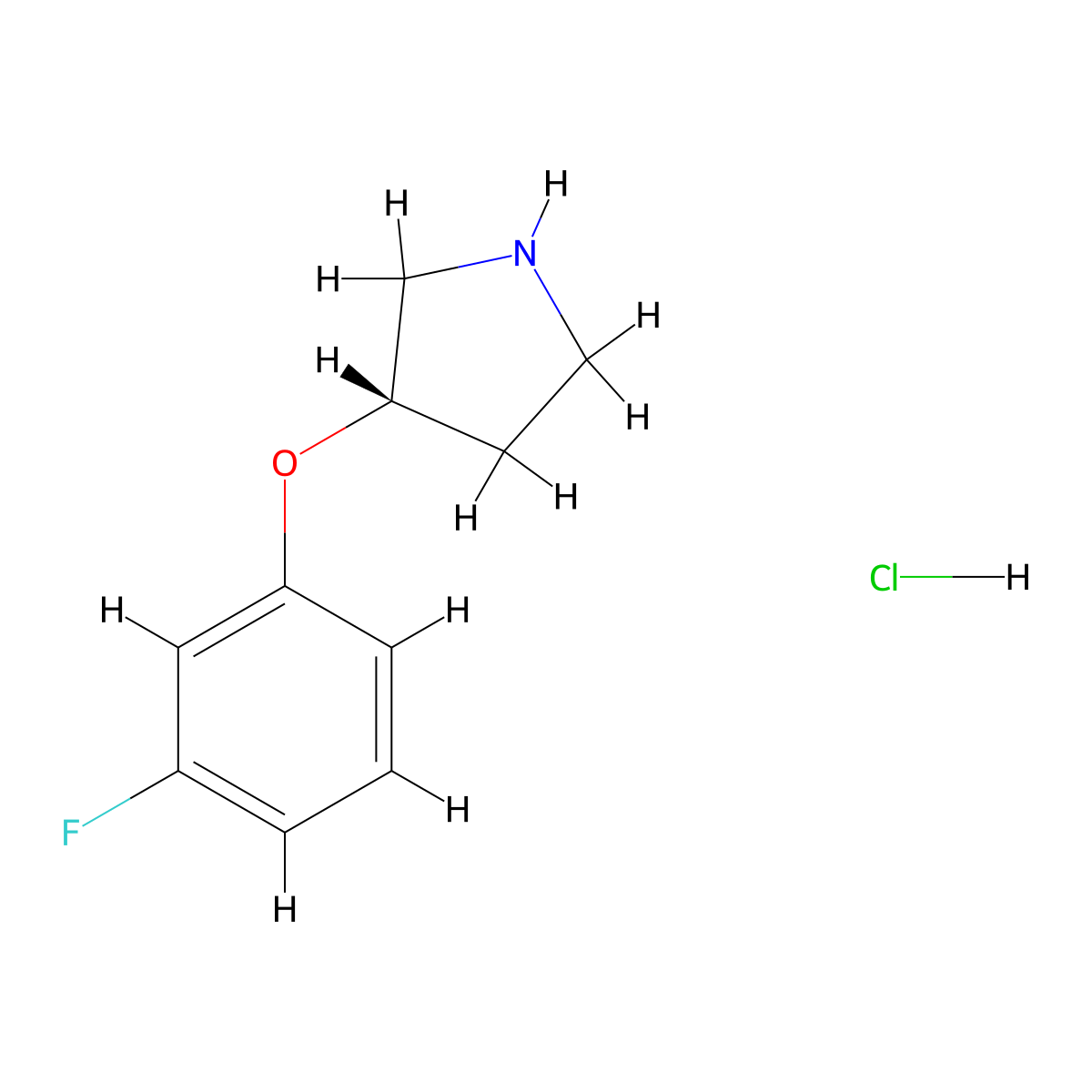 (3S)-3-(3-fluorophenoxy)pyrrolidine hydrochloride molecular structure, CAS 2739783-66-3