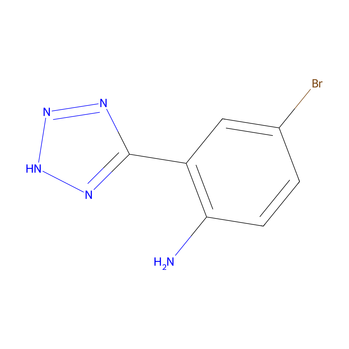 4-bromo-2-(1H-1,2,3,4-tetrazol-5-yl)aniline molecular structure, CAS 27398-52-3