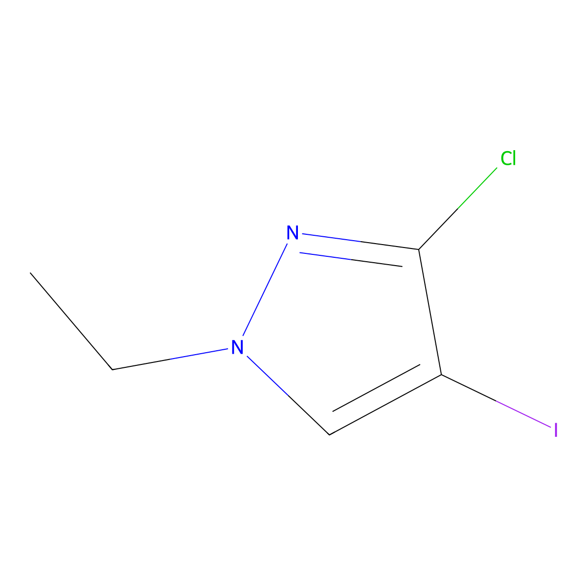 3-Chloro-1-ethyl-4-iodo-1H-pyrazole molecular structure, CAS 2739835-90-4