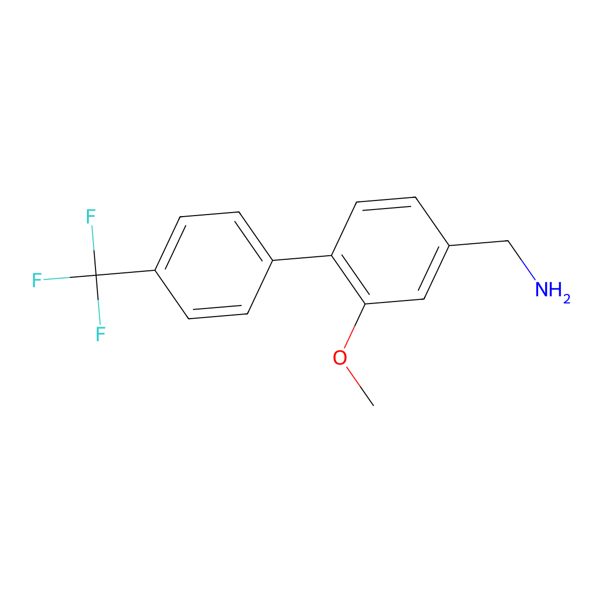 (2-Methoxy-4'-(trifluoromethyl)-[1,1'-biphenyl]-4-yl)methanamine molecular structure, CAS 2739837-00-2