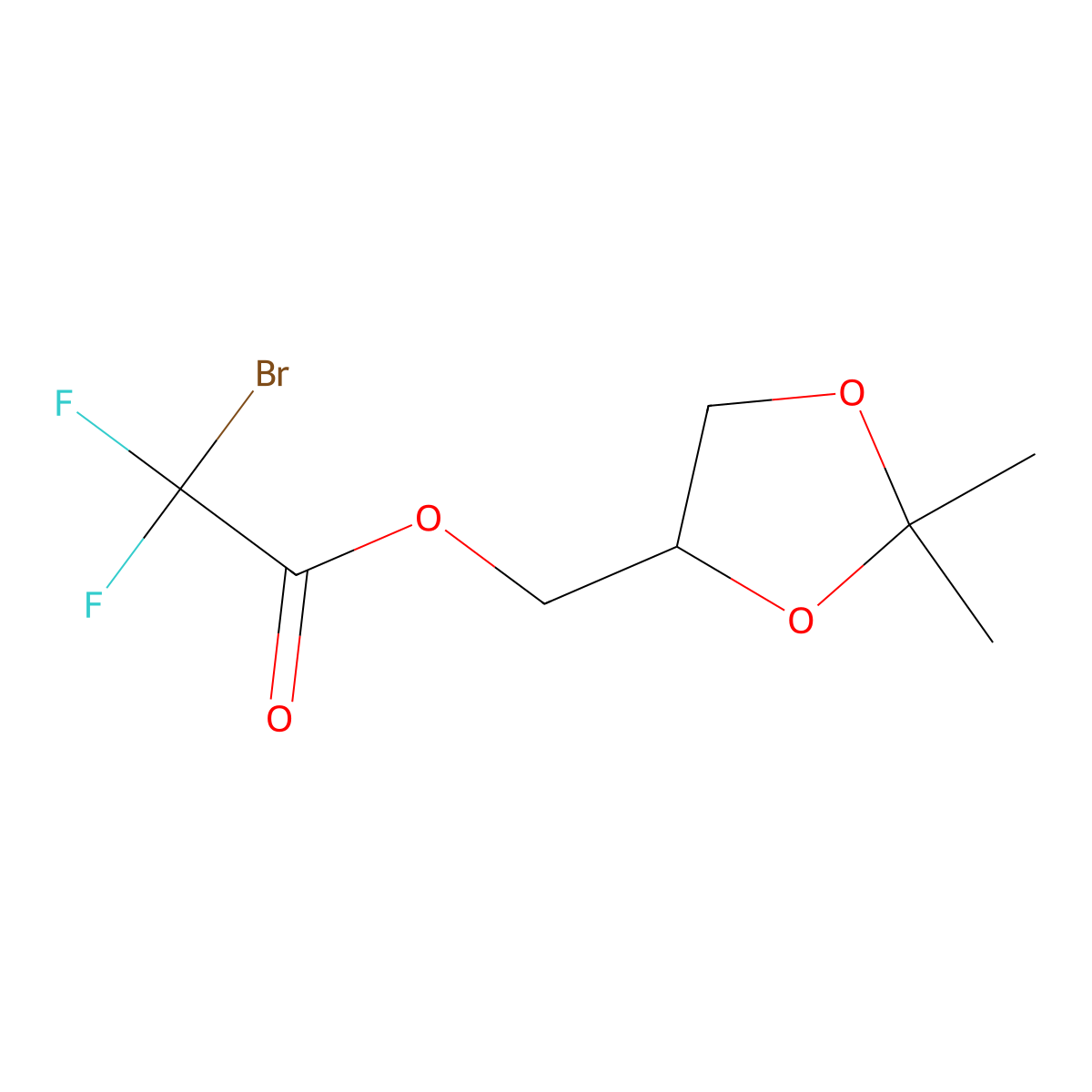 (2,2-Dimethyl-1,3-dioxolan-4-yl)methyl 2-bromo-2,2-difluoroacetate molecular structure, CAS 2739861-75-5