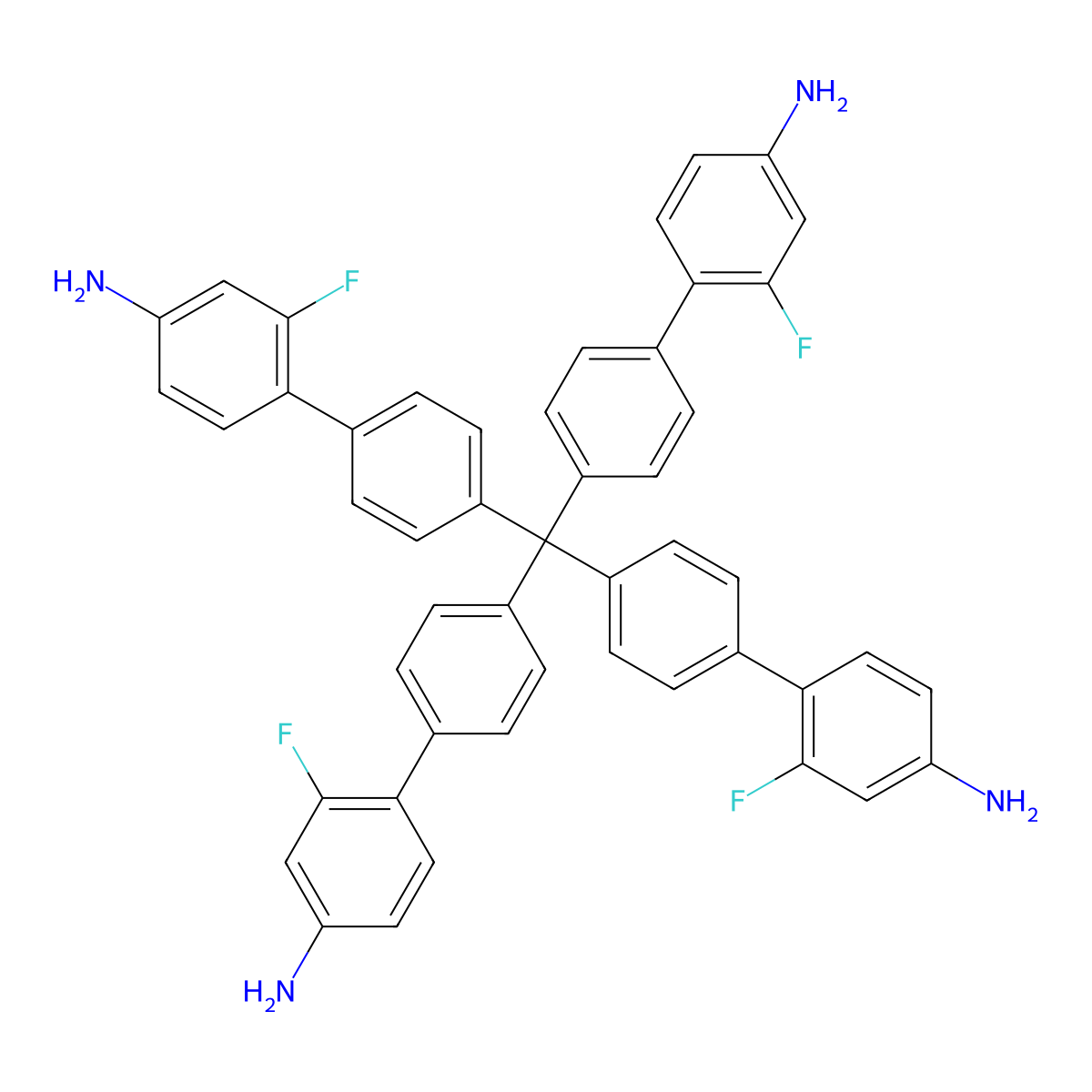 4',4''',4''''',4'''''''-Methanetetrayltetrakis(2-fluoro-[1,1'-biphenyl]-4-amine) molecular structure, CAS 2739864-55-0