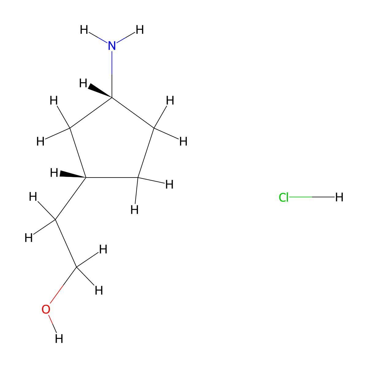 rac-2-[(1R,3S)-3-aminocyclopentyl]ethan-1-ol hydrochloride molecular structure, CAS 2739921-08-3