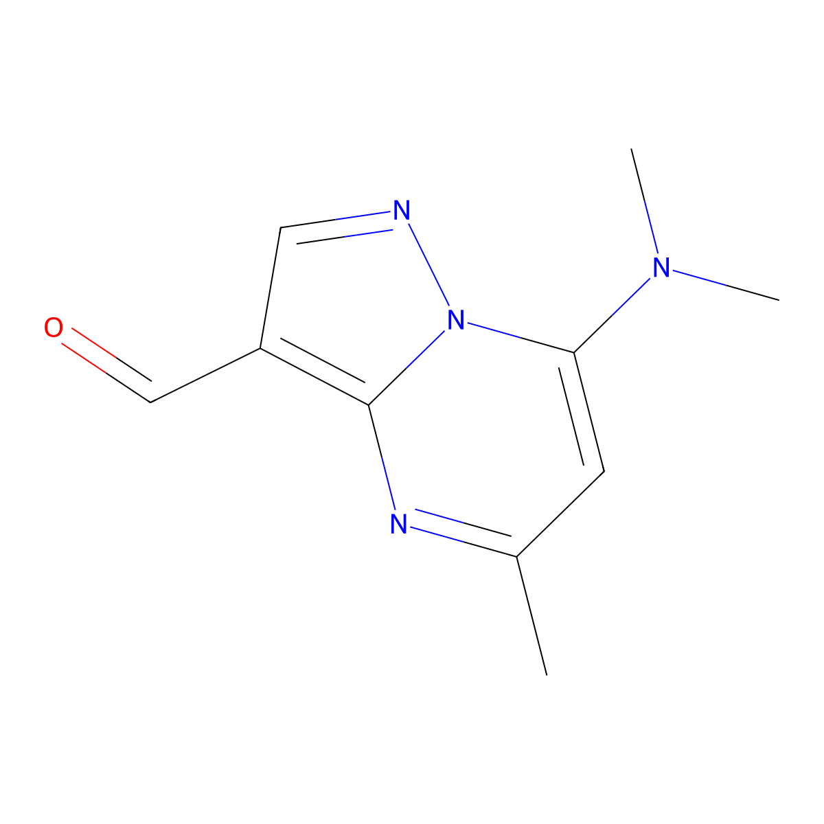 7-(Dimethylamino)-5-methylpyrazolo[1,5-a]pyrimidine-3-carbaldehyde molecular structure, CAS 2739921-18-5