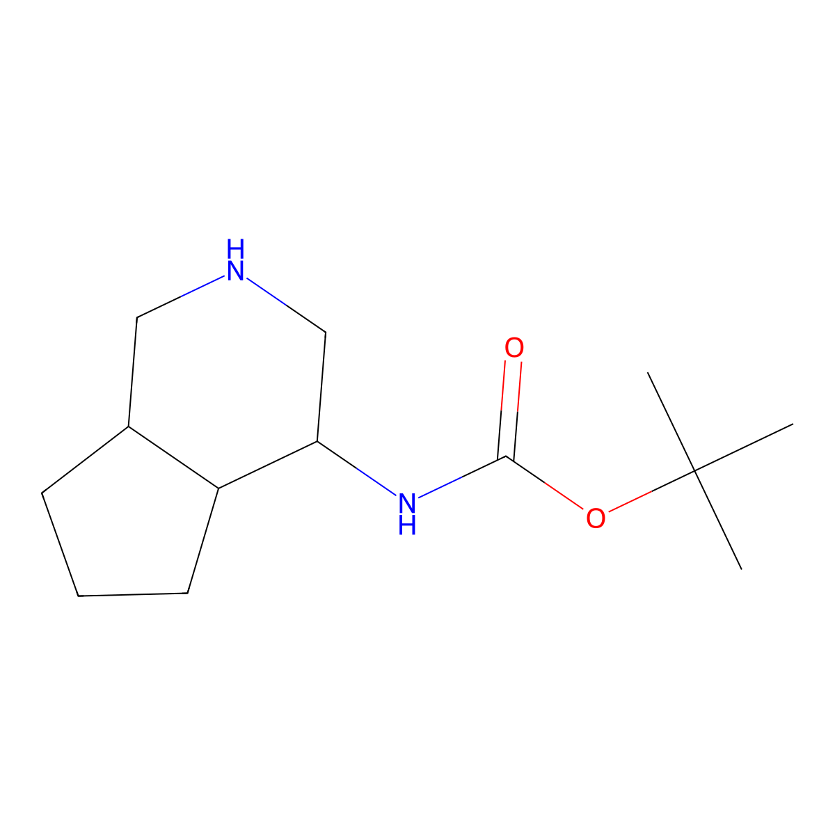 rac-tert-butyl N-[(4R,4aR,7aS)-octahydro-1H-cyclopenta[c]pyridin-4-yl]carbamate molecular structure, CAS 2739945-07-2