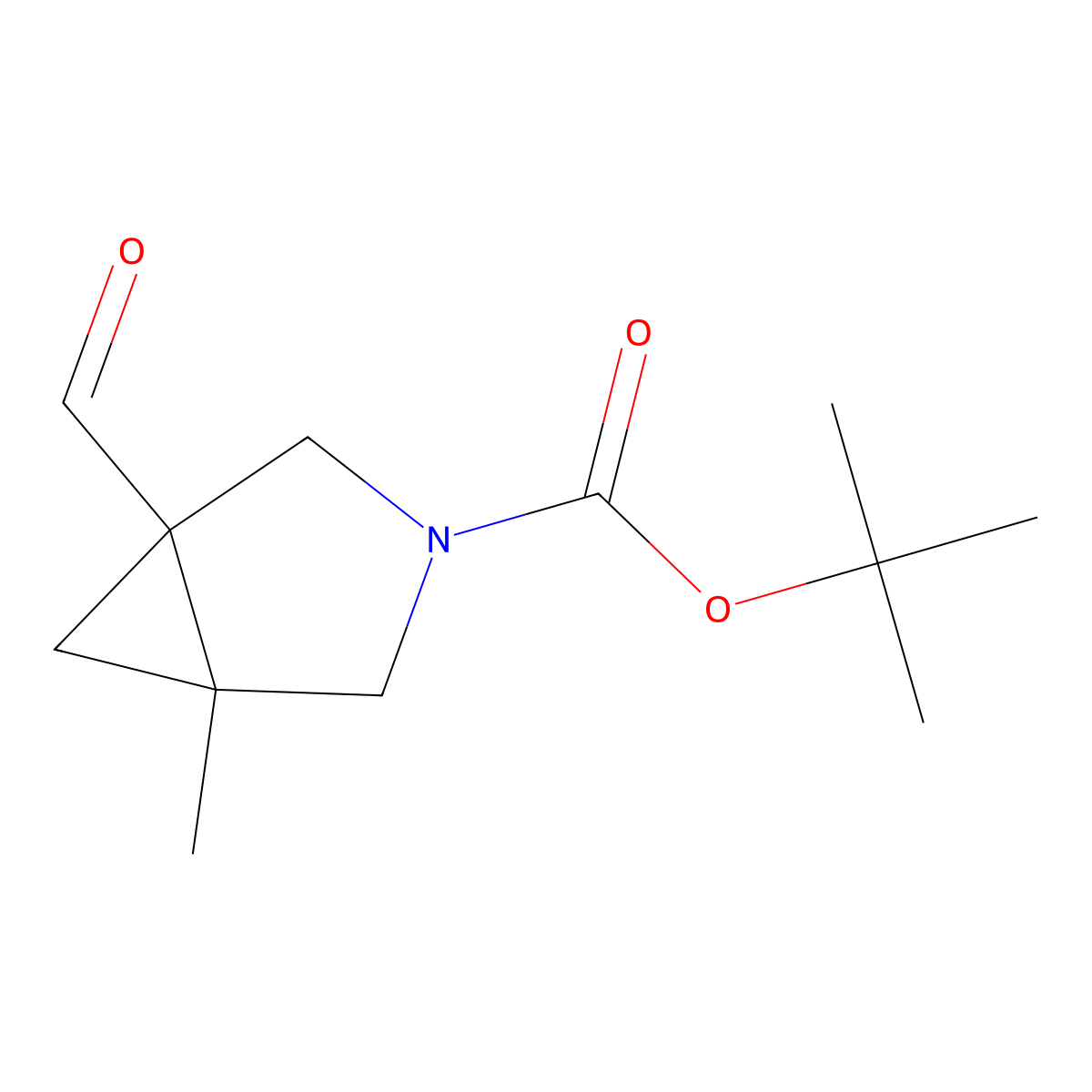 rac-tert-butyl (1R,5R)-1-formyl-5-methyl-3-azabicyclo[3.1.0]hexane-3-carboxylate molecular structure, CAS 2739951-13-2