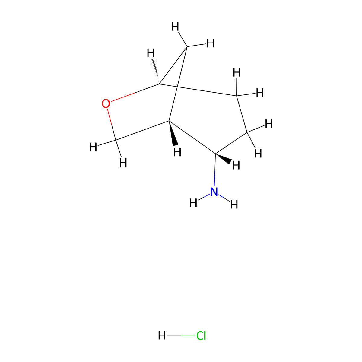 rac-(1R,2S,5R)-6-oxabicyclo[3.2.1]octan-2-amine hydrochloride molecular structure, CAS 2739956-89-7