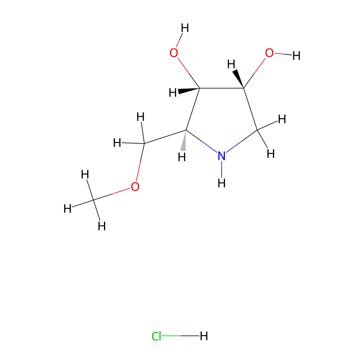 rac-(2R,3R,4S)-2-(methoxymethyl)pyrrolidine-3,4-diol hydrochloride molecular structure, CAS 2739962-82-2