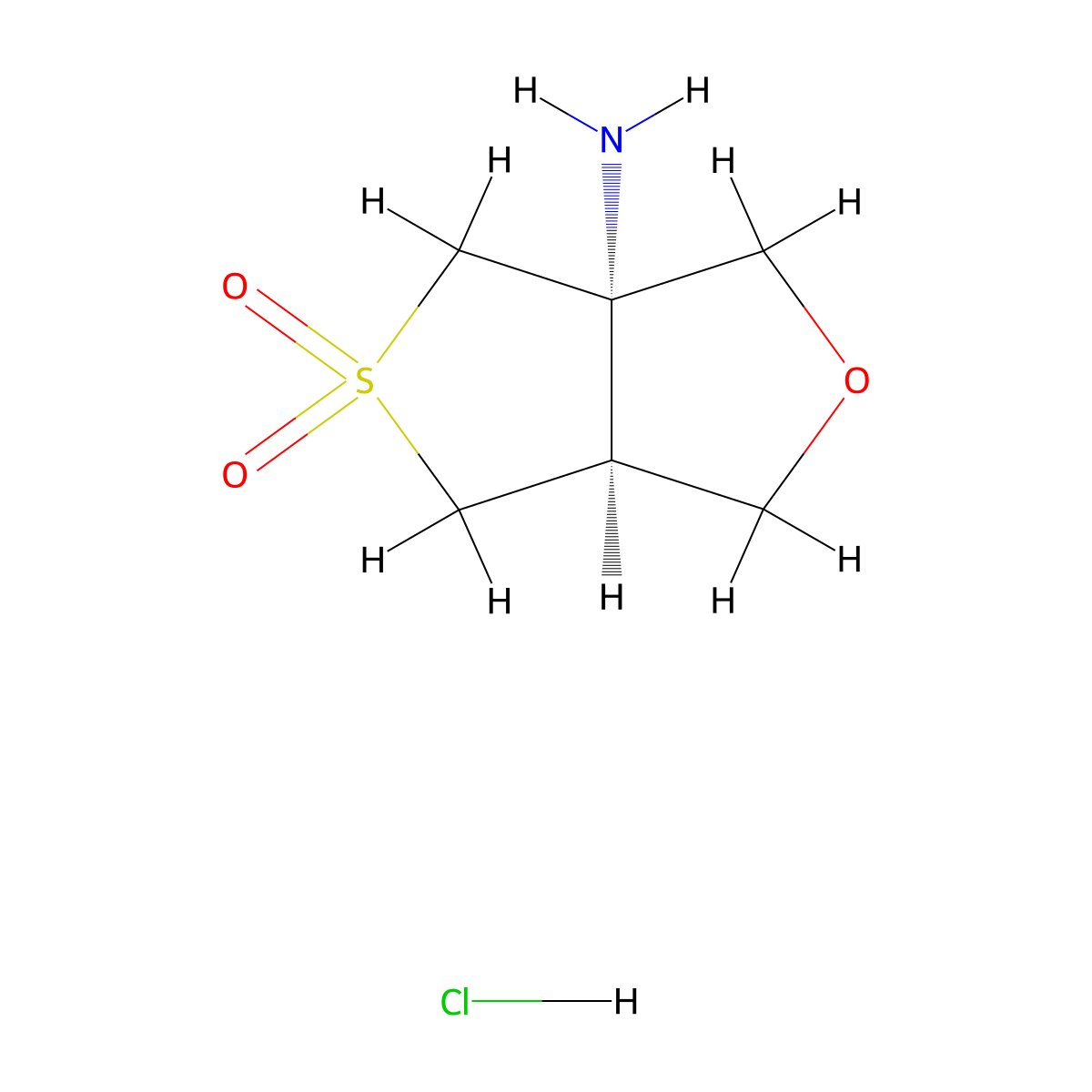 rac-(3aR,6aR)-3a-amino-hexahydro-5lambda6-thieno[3,4-c]furan-5,5-dionehydrochloride molecular structure, CAS 2739962-98-0
