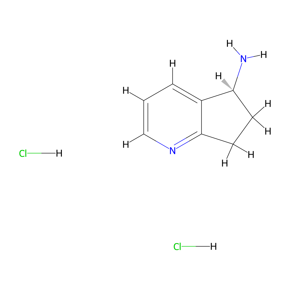 (5S)-6,7-dihydro-5H-cyclopenta[b]pyridin-5-amine;dihydrochloride molecular structure, CAS 2739982-66-0