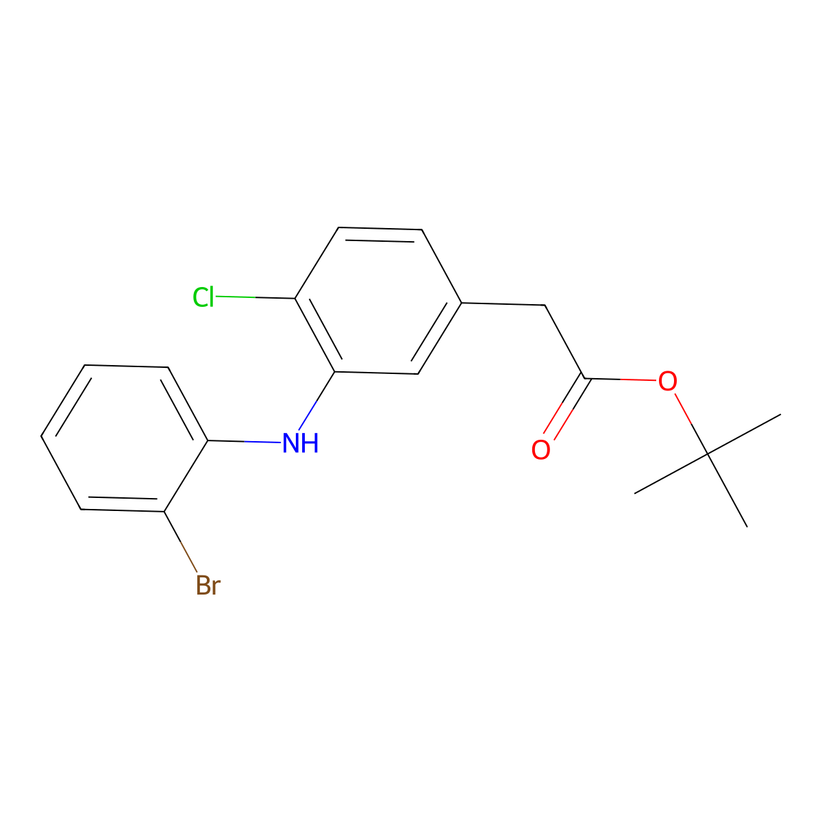 tert-Butyl 2-[3-[(2-Bromophenyl)amino]-4-chlorophenyl]acetate molecular structure, CAS 2740068-99-7