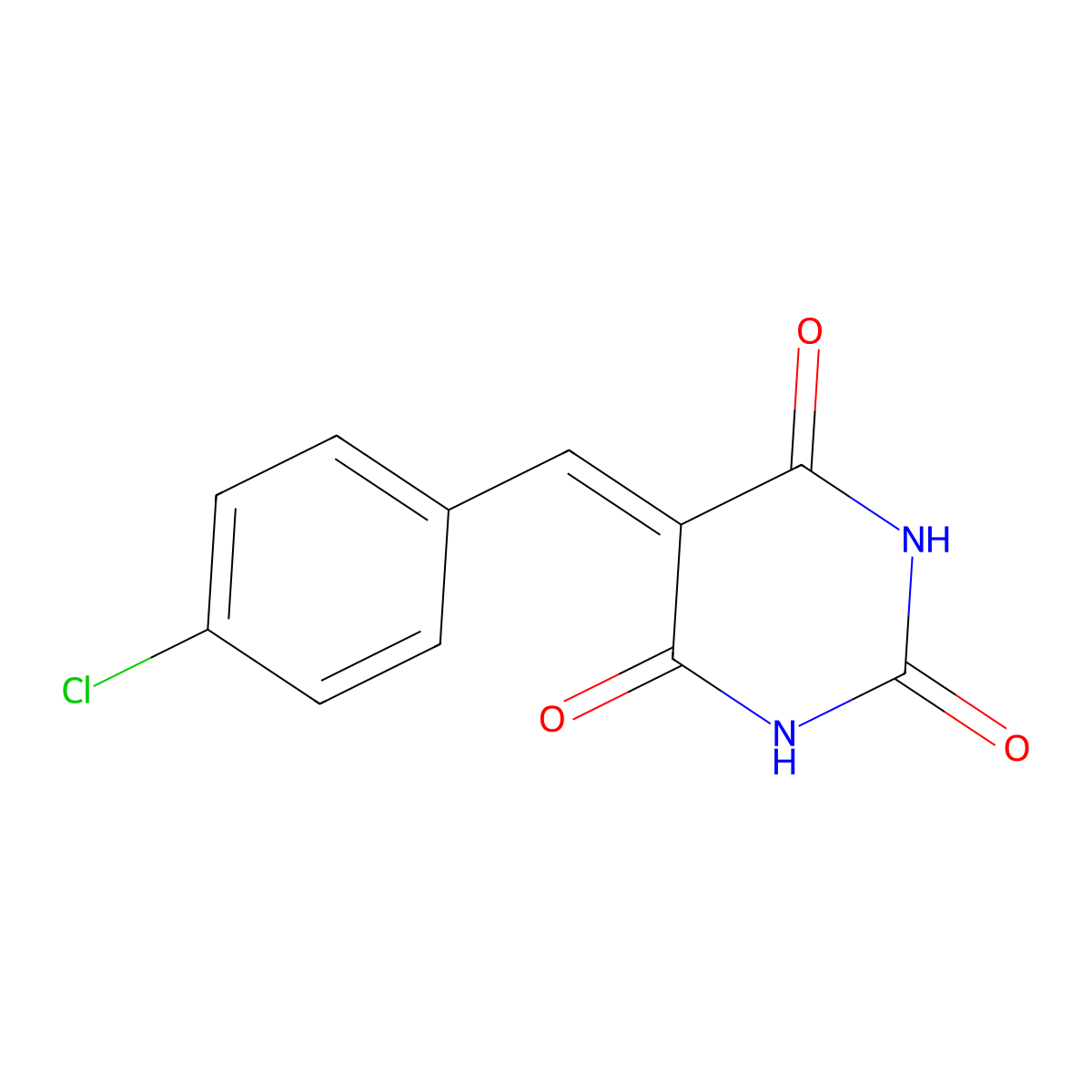 5-(4-Chloro-benzylidene)-pyrimidine-2,4,6-trione molecular structure, CAS 27402-31-9
