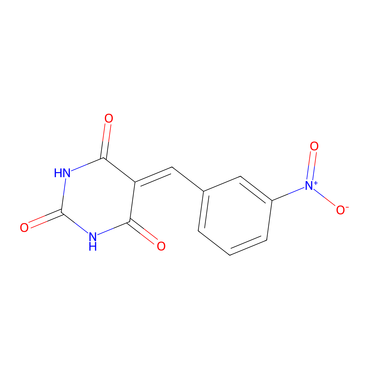 5-(3-Nitrobenzylidene)hexahydropyrimidine-2,4,6-trione molecular structure, CAS 27402-32-0