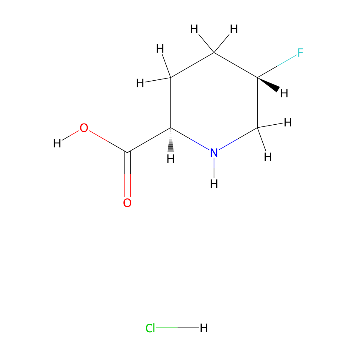 rac-(2R,5S)-5-fluoropiperidine-2-carboxylic acid hydrochloride molecular structure, CAS 2740236-98-8