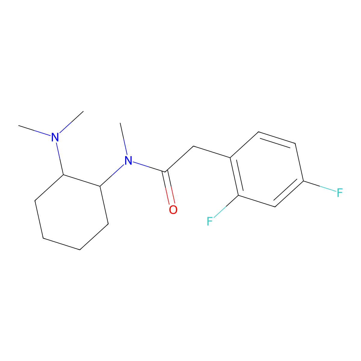 2-(2,4-Difluorophenyl)-N-[(1R,2R)-2-(dimethylamino)cyclohexyl]-N-methylacetamide molecular structure, CAS 2740304-35-0