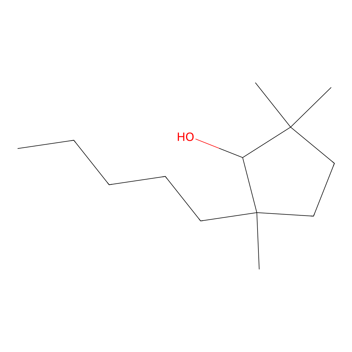 2,2,5-Trimethyl-5-pentylcyclopentanol molecular structure, CAS 2740324-40-5