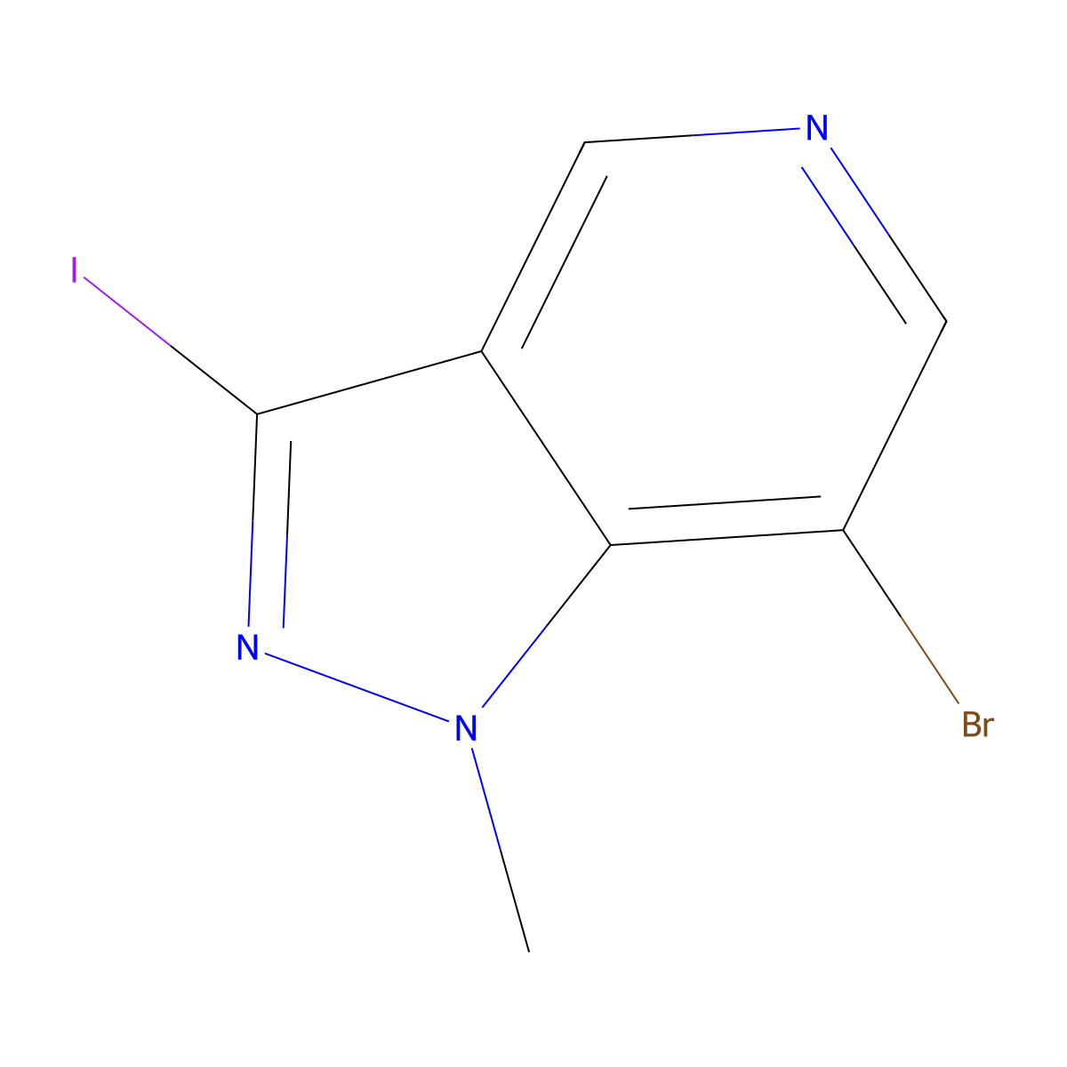 7-Bromo-3-iodo-1-methyl-1H-pyrazolo[4,3-c]pyridine molecular structure, CAS 2740326-26-3